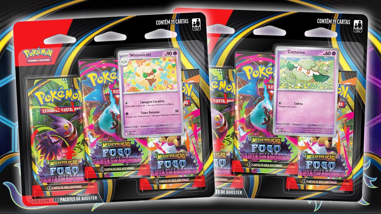 UNBOXING 12x Pacotes Triplos de Fogo Fantasmagórico ME2 - Nova Coleção do Pokémon TCG!