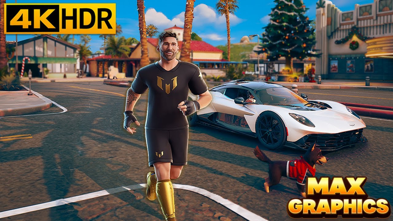Fortnite 4K Max Graphics Zero Build Gameplay | Lionel Messi Skin