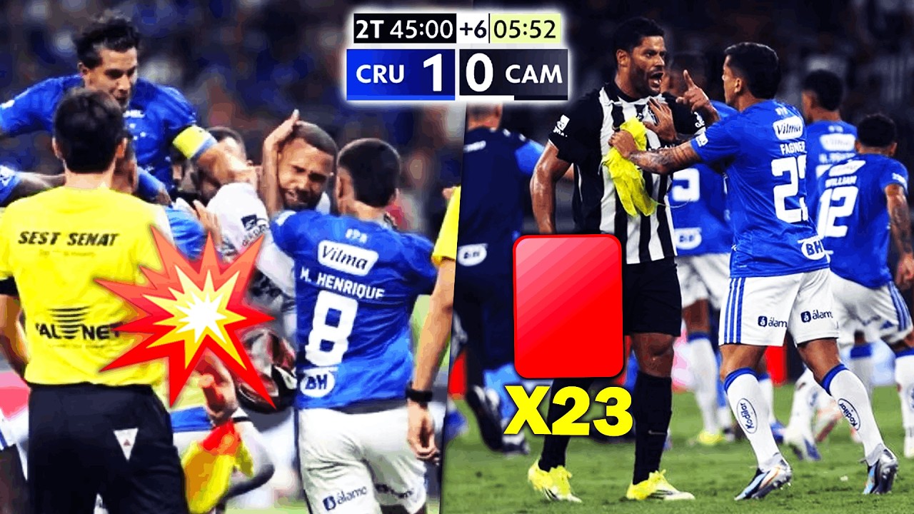 ÉNORME BAGARRE ET 23 EXPULSIONS DANS UNE FINALE AU BRÉSIL... CRUZEIRO 1-0 ATLÉTICO MINEIRO ! (bonus)