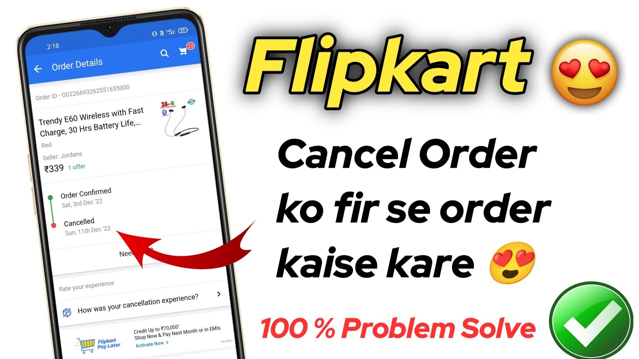 Flipkart cancel order ko fir se order kaise kare | how to reorder cancelled item in flipkart