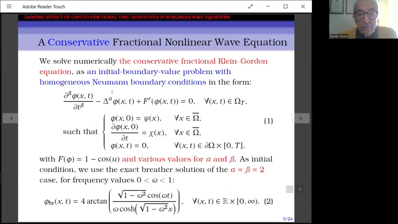 Damping Effect of Caputo Fractional Derivatives in Nonlinear Wave Equations (T  Bountis, 4/2/2025)