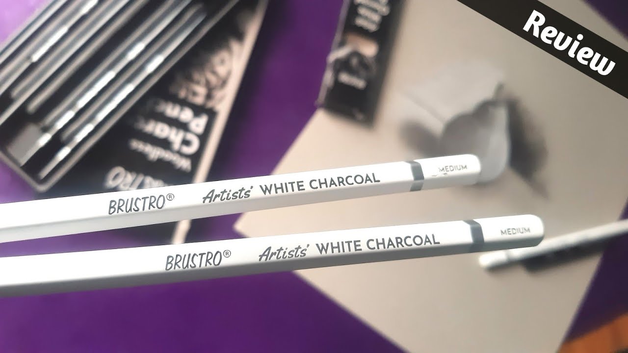 Review Brustro Artists White Charcoal Pencil | charcoal pencil work ✏