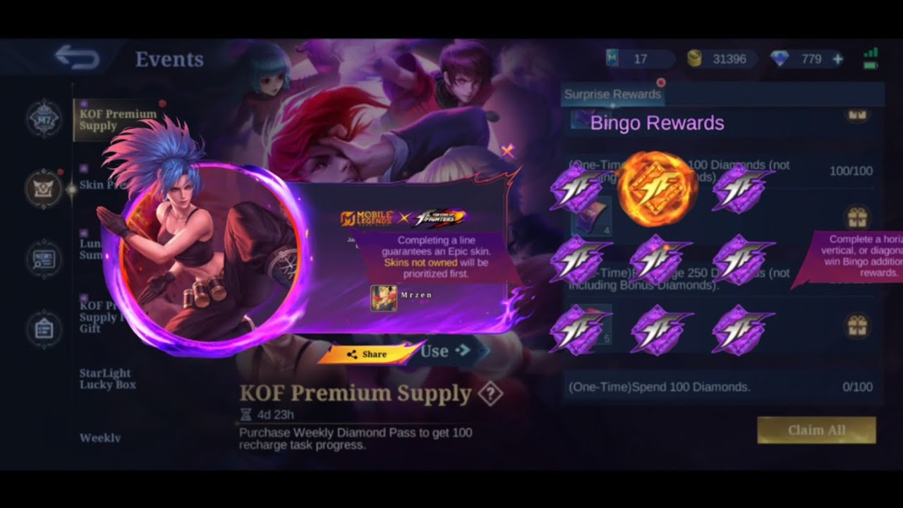 KOF PREMIUM SUPPLY 1, WANT GUSION K OR CHOU LORI YAGAMI ✨🙂‍↕️ #mobilelegends 