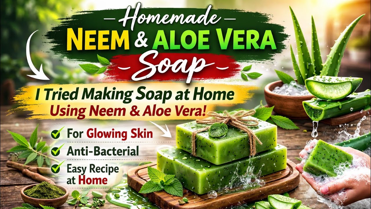 Making Neem & Aloe Vera Soap at Home 🌿 | 100% Natural DIY