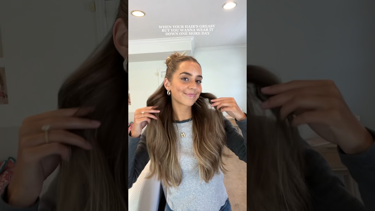Love a good half up😄 #hair #hairstyle #hairinspo #hairtutorial #slickback #halfuphalfdown #hairtok