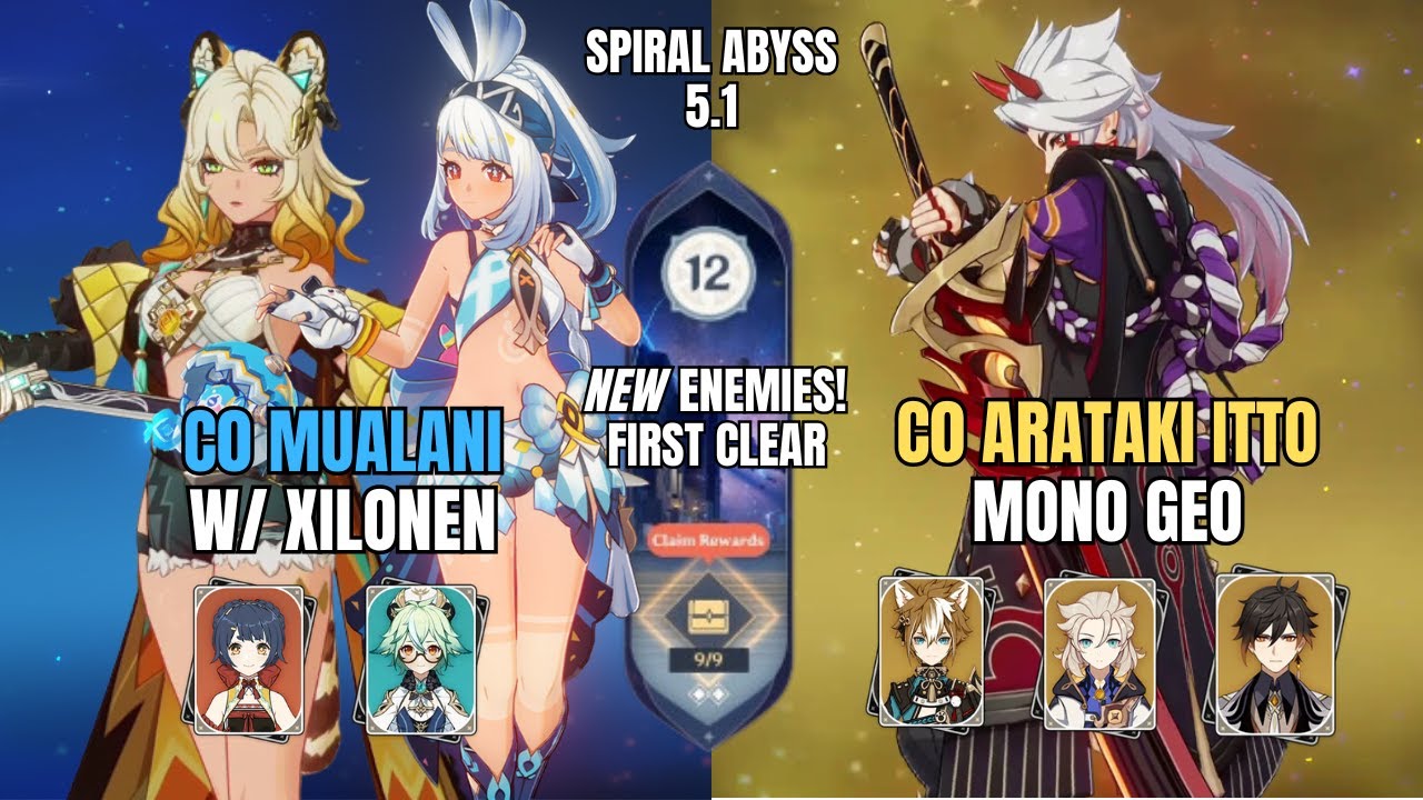 NEW 5.1 ABYSS! C0 Mualani Xilonen & C0 Itto Mono Geo | Genshin Impact Spiral Abyss Floor 12