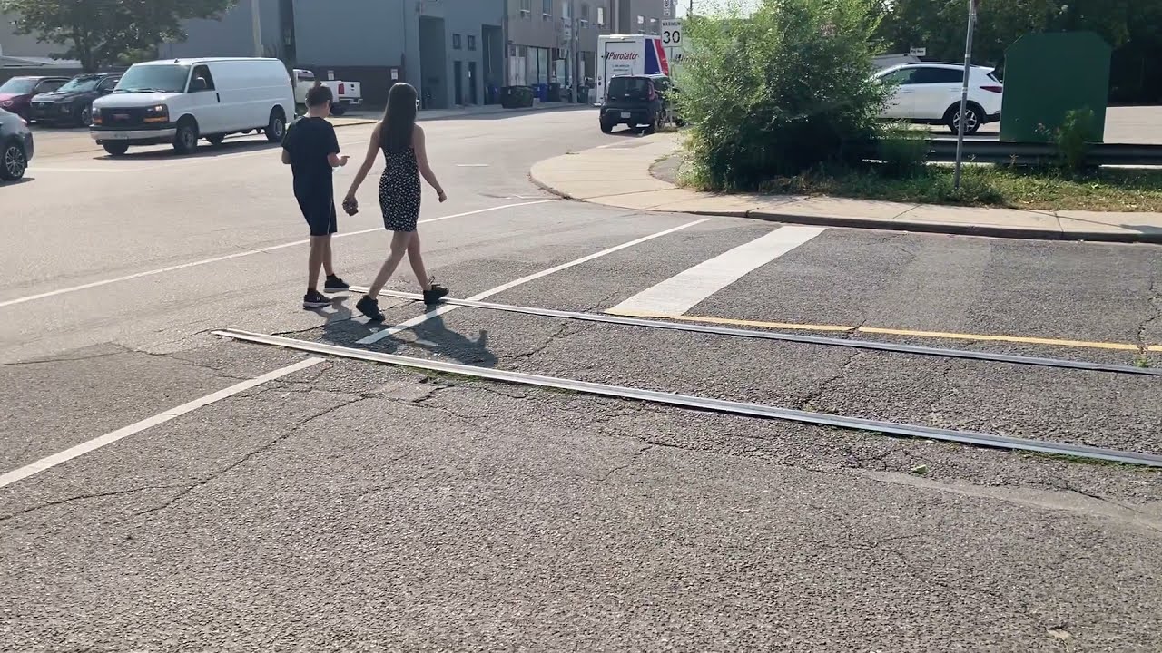 Abandoned Streetcar Track Seen Near Woodbine Station in East York, Toronto  08/20/2021