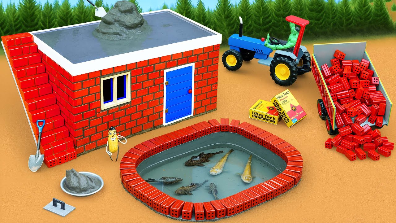 Dinosaur Thief Burns the House! DIY Mini Fireproof Cement House Science Project