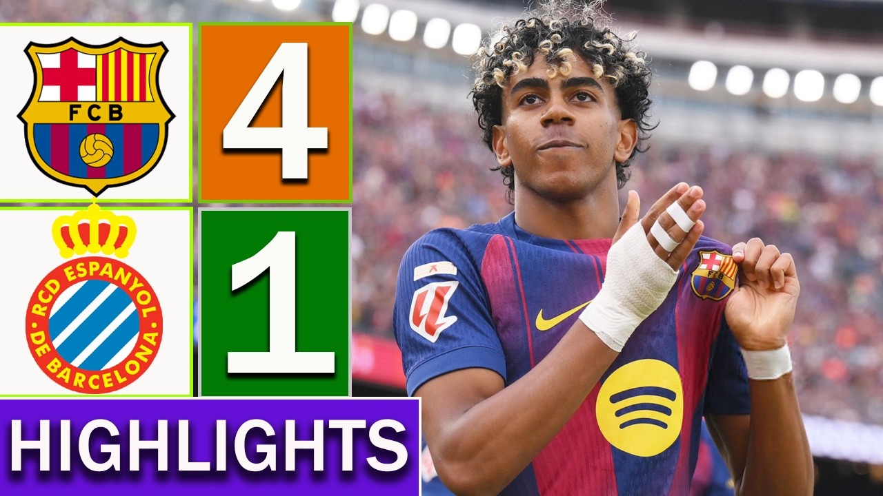 Resumen extendido y todos los goles del partido Barcelona vs Espanyol 4-1 (2026)