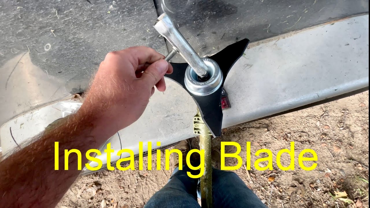 Installing Brush Knife Steel Blade On Stihl FSA 135r Battery Powered Trimmer