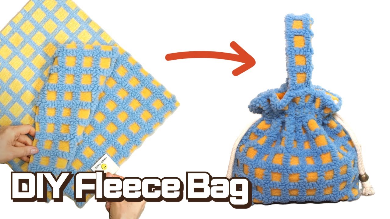 DIY Fleece bag /뽀글이가방 만들기 / 복실이가방 / One handle string bag