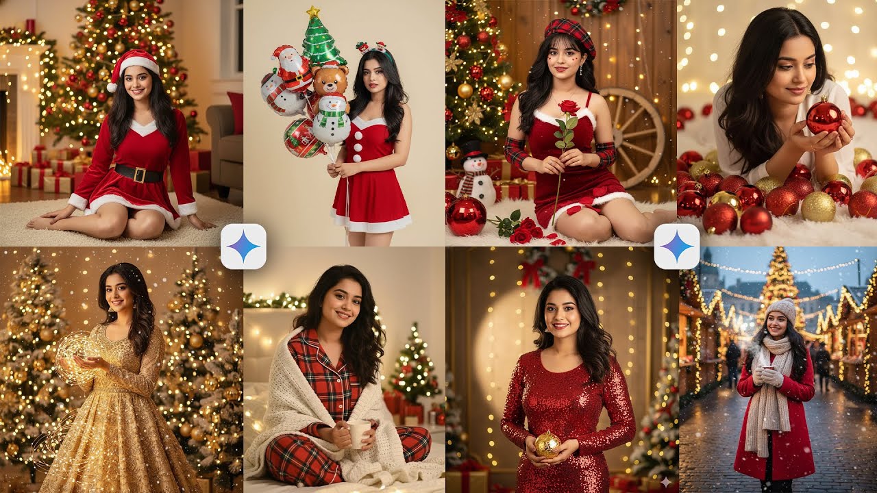 New Trending Christmas Girl Photo Edit | Google Gemini Christmas Prompt for Girl | Christmas Prompts