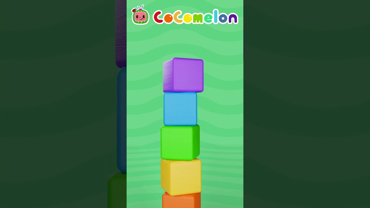 Stack the blocks! Learn colors! #cocomelon #kidscartoons #shorts #learning