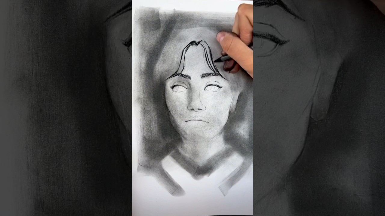 Charcoal sketch of Lucy 