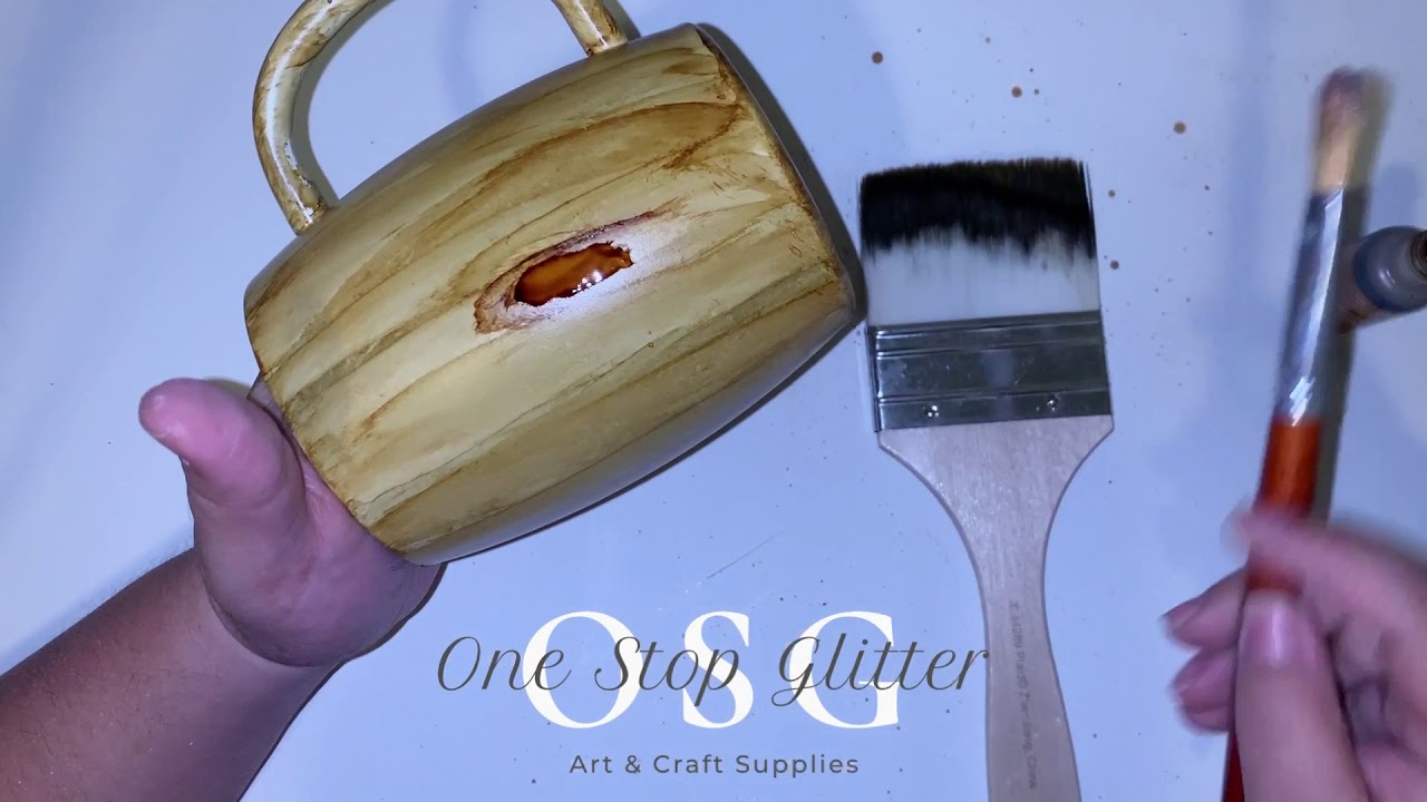 Como crear taza/termo efecto madera con tintas de alcohol.