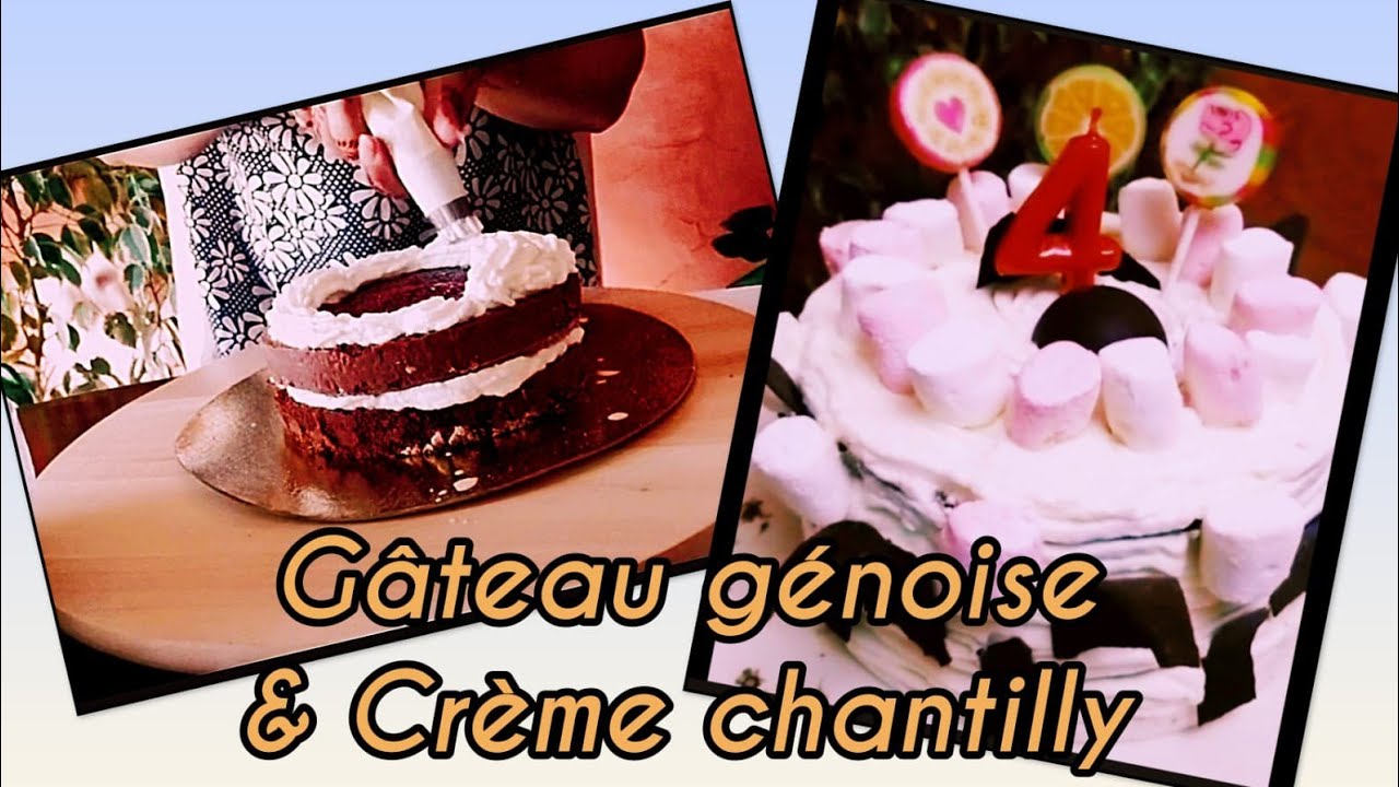Recette facile gâteau génoise et creme chantilly كيك هش بكريمة خفيفة ولذيذة 🍰