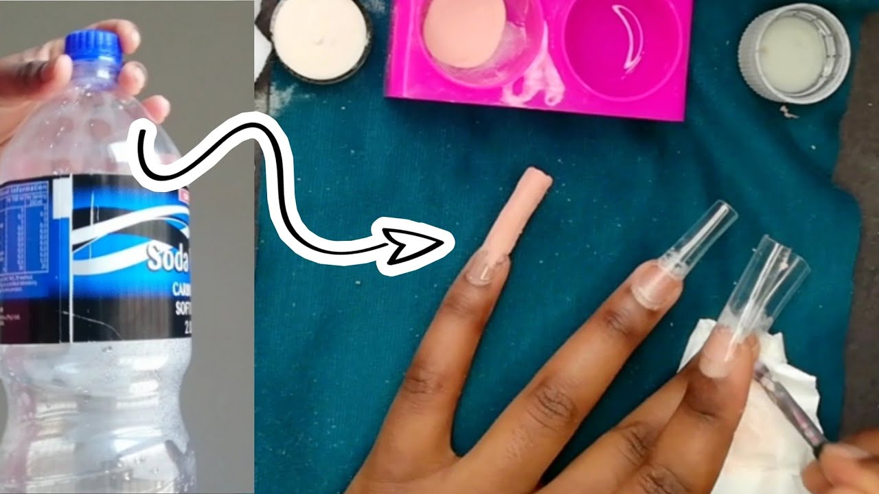 DIY FAKE NAILS: How to do fake nails using a plastic bottle