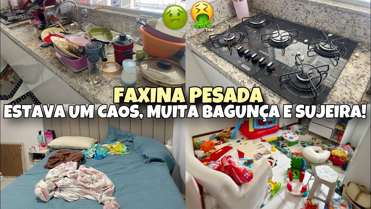 FAXINA PESADA! 😱 Que bagunça, muita sujeira por aqui 🤢🤮 cansei mas ficou tudo limpinho 🙏🏼