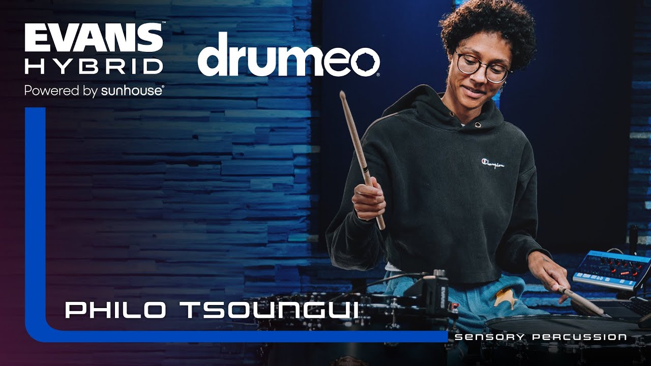 Philo Tsoungui Plays the EVANS Hybrid Sensory Percussion Sound System at Drumeo (@DrumeoOfficial)