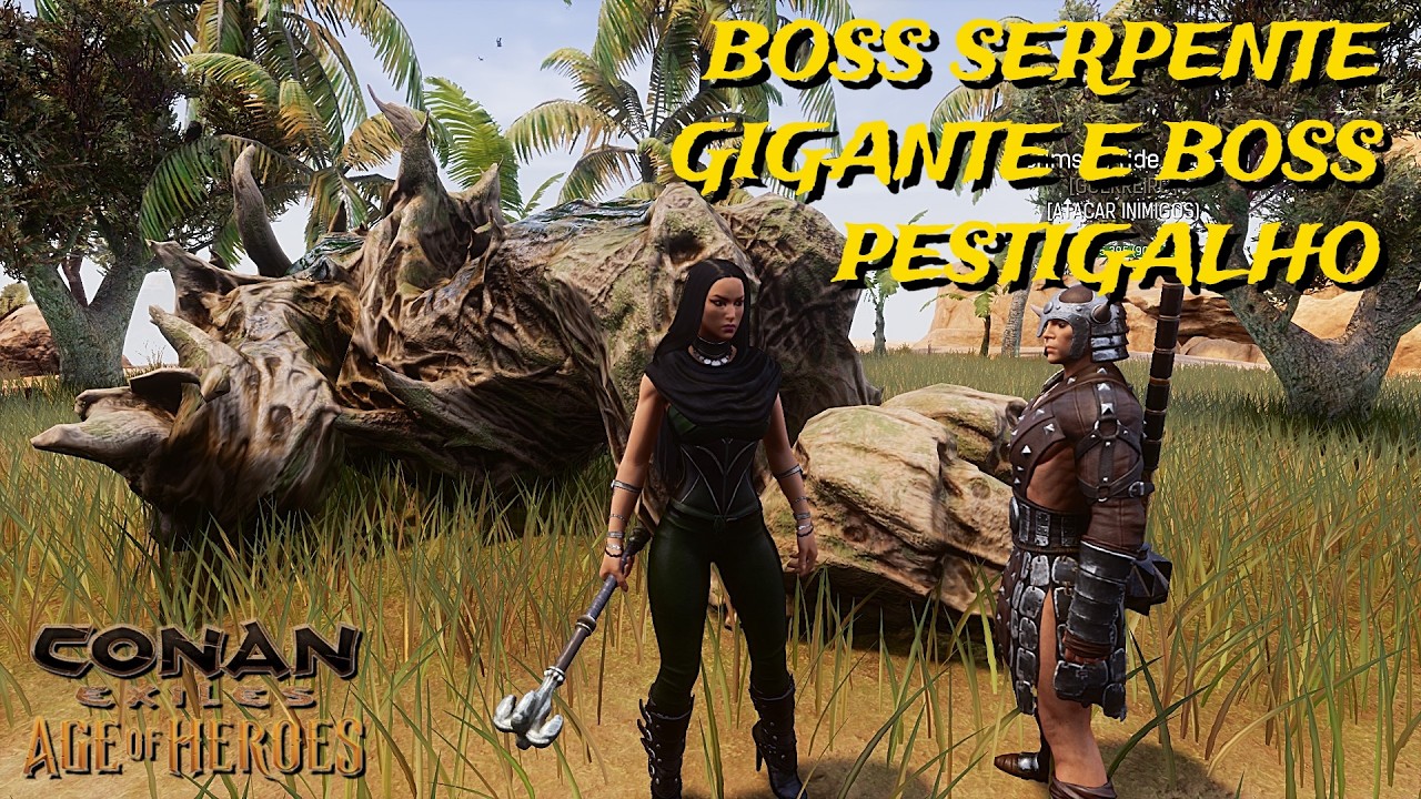 Conan exiles, Savage Wilds, ep73, boss pestigalho e serpente gigante