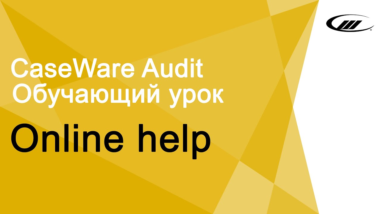 Обучающий урок Online help | CaseWare Ukraine