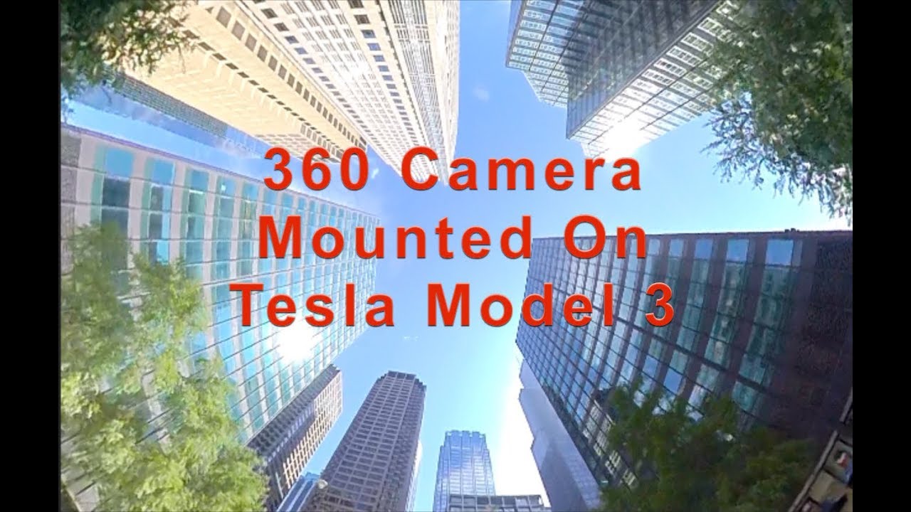 360 Degree Camera Mounted On Tesla Model 3 for a Drive Through Downtown Chicago