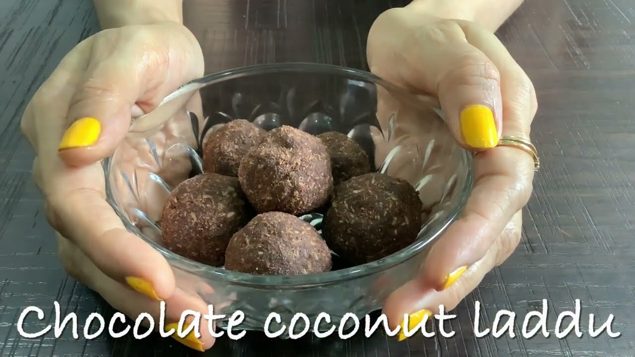 Instant Chocolate Coconut Laddu | No gas cooking | 2 minute recipe | Festival special