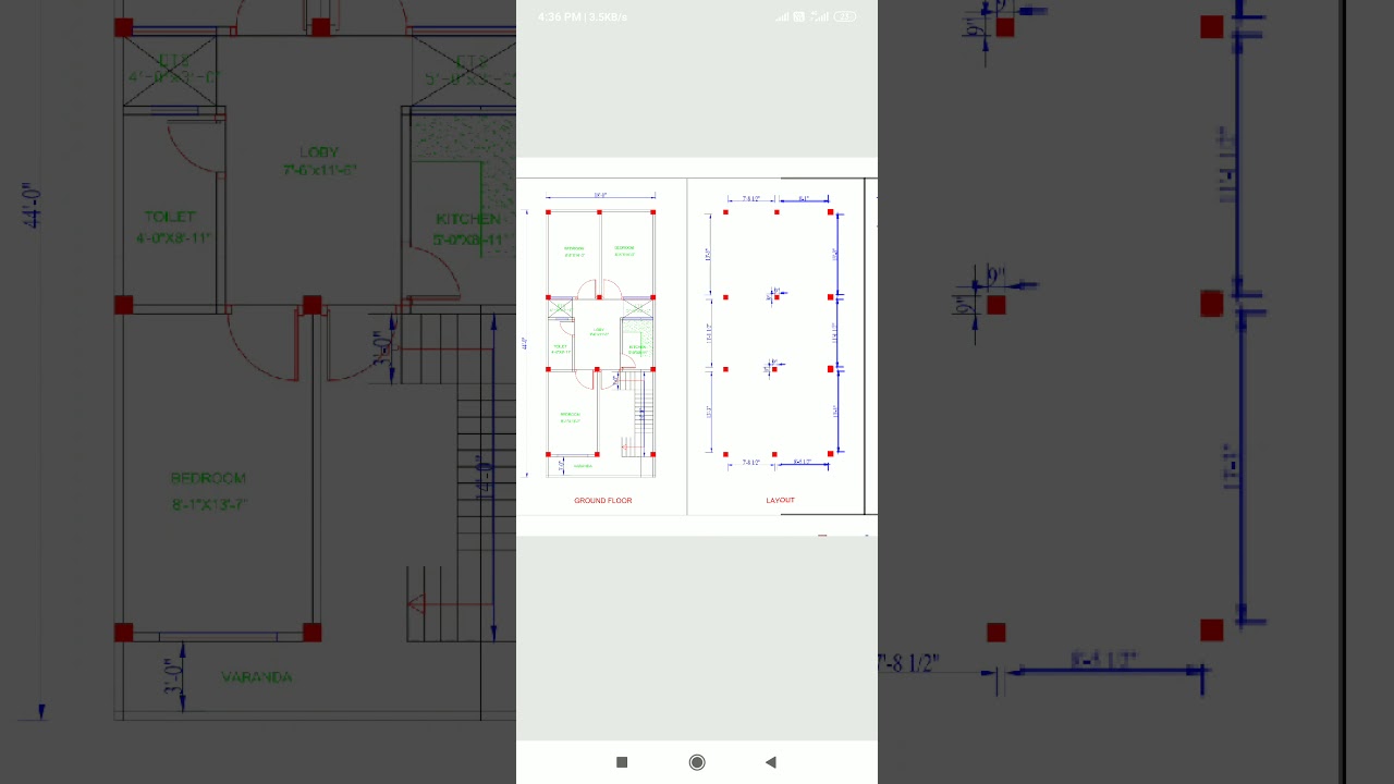 18'x44'   3 bedroom house plan and layout plan