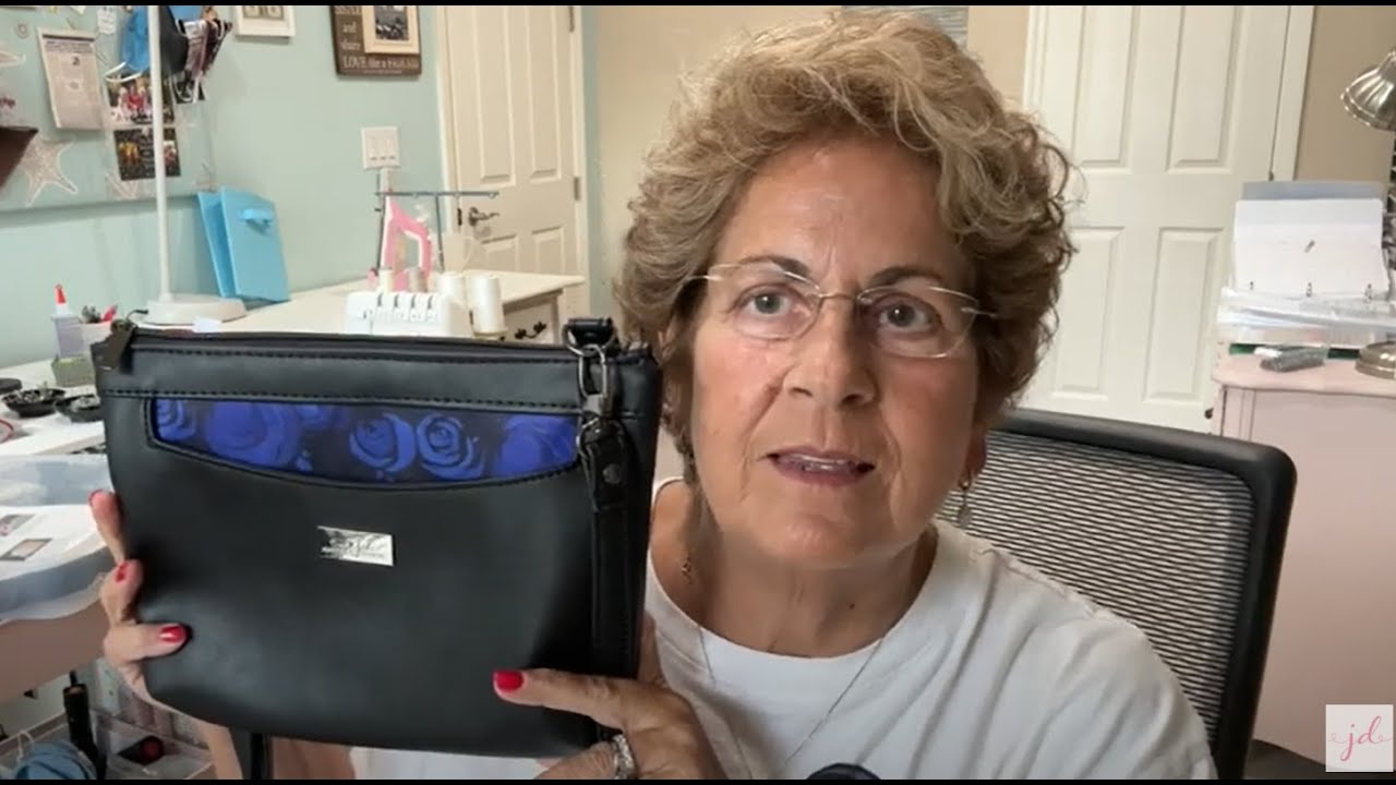 Sarah's Crossbody Bag Black Blue Pattern by Rosie & David