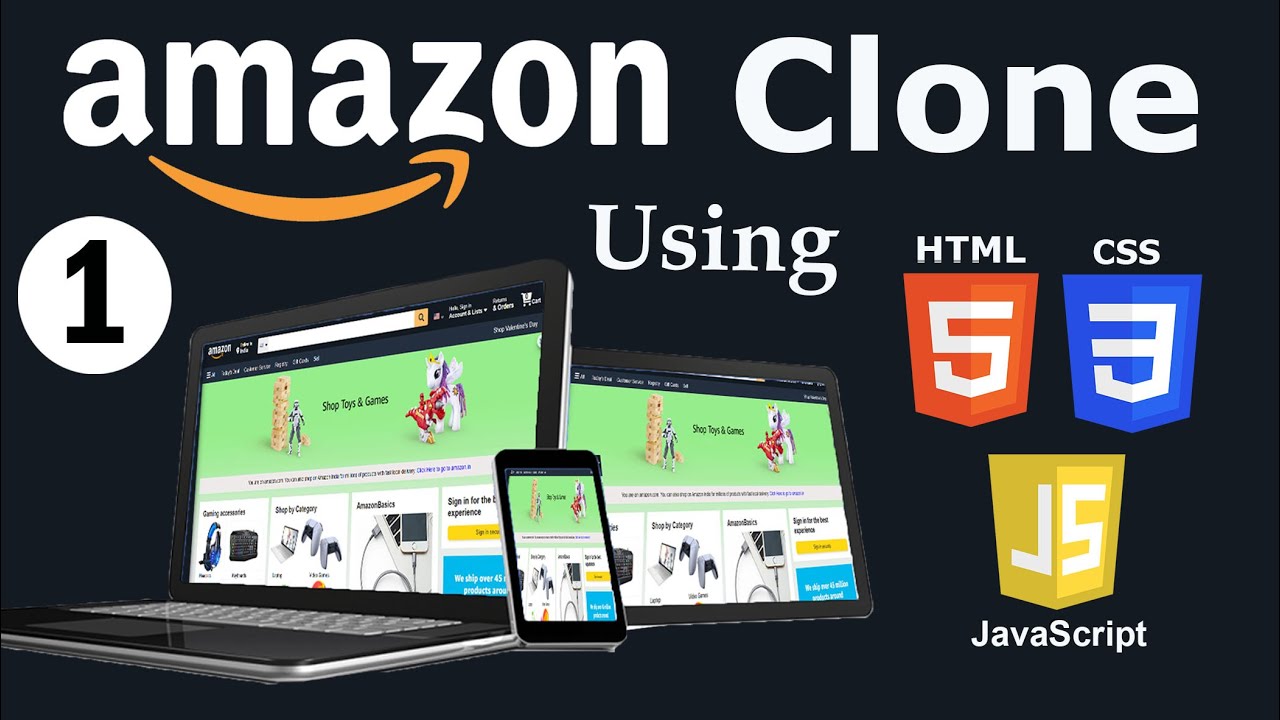 Amazon Clone using  HTML, CSS & JavaScript  || Part-1  E - Commerce Site || Web Development
