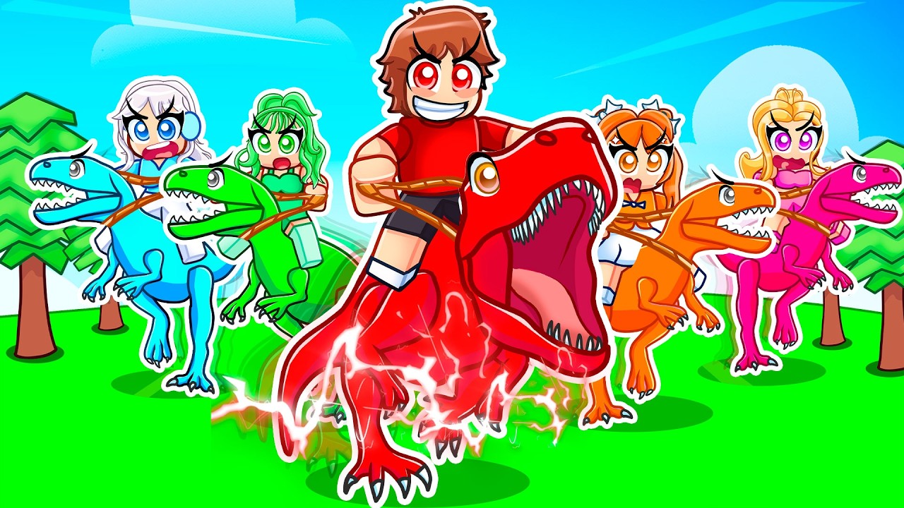 I Spent $100,000 In Roblox Dinosaur Racing Simulator With MY CRAZY FAN GIRLS...