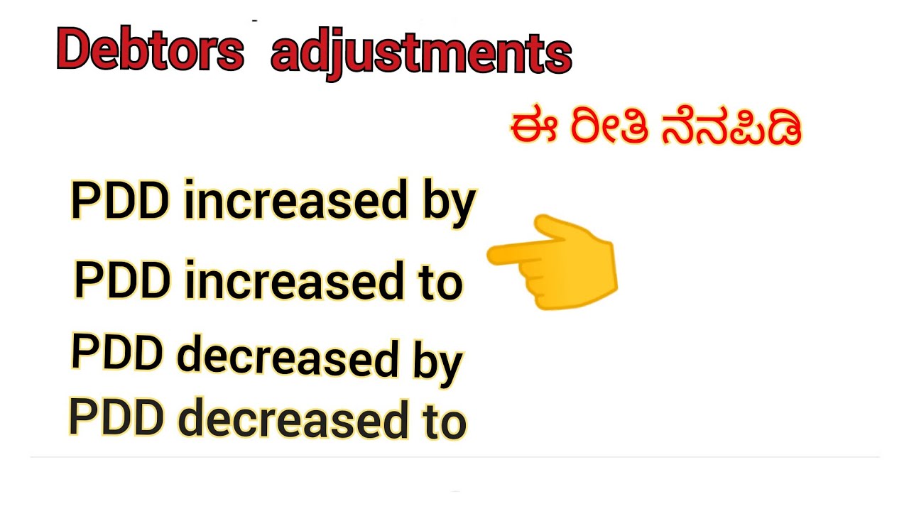 PDD adjustments on debtors
