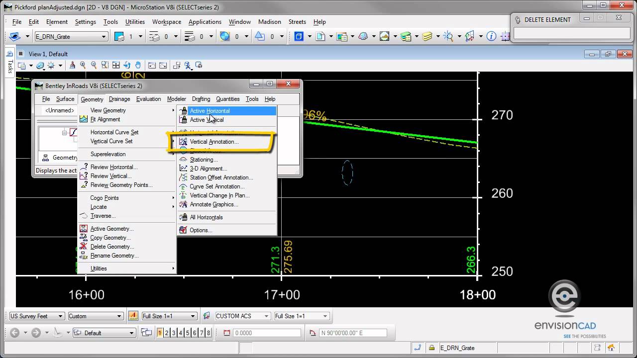 Vertical Profile Elevations - InRoads V8i (SELECTseries)