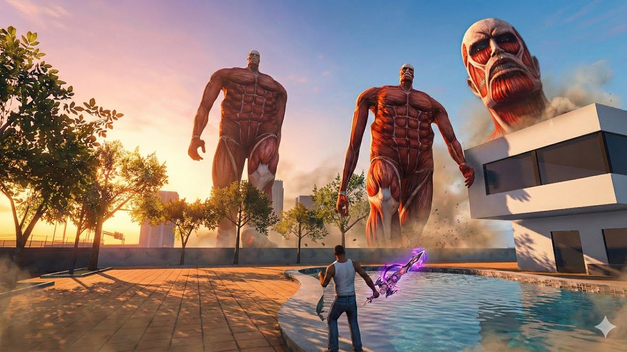 Franklin Fight With Monster🤯 Titan  in Indian Bike Driving 3d..