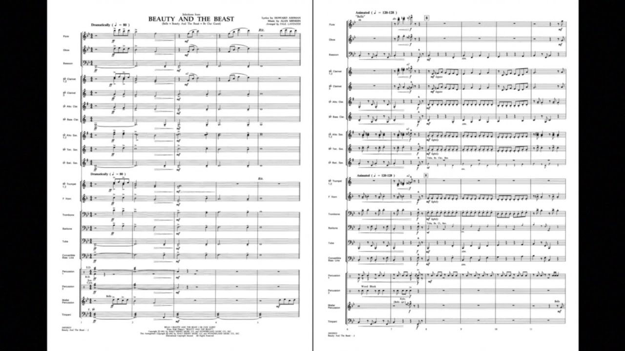 Selections from Beauty and the Beast arranged by Paul Lavender
