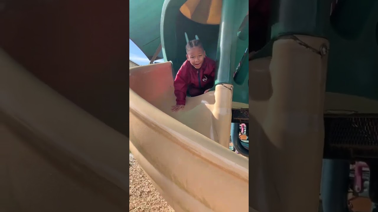 Little boy pushes big SISTER off the slide 🛝 #siblings #siblingrivalry