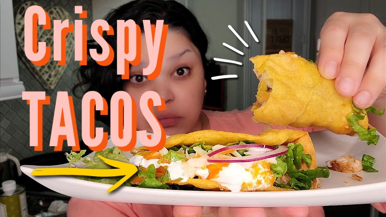 Crispy CHICKEN TACOS for dinner! #subscribe
