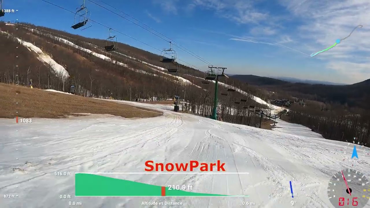 Ski Whitetail ⛷️🏔️⛷️Snow Park & Stalker trails HD 4K telemetry Feb 15 2023