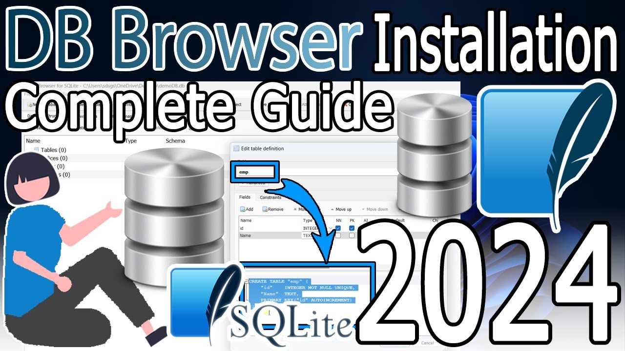 Как установить DB Browser для SQLite в Windows 10/11 [Обновление 2024] Создание базы данных и таб...
