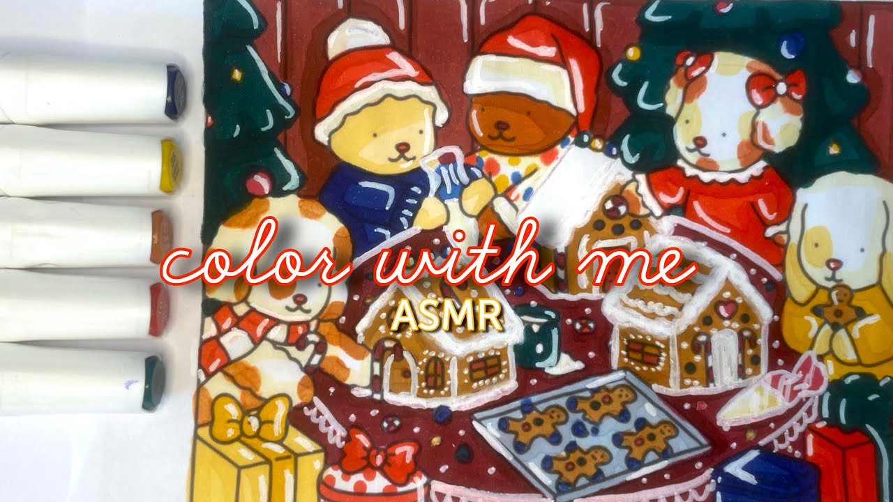 COLOR WITH ME ASMR 🎁🎄| gifts wrapping | bobbie goods coloring page 
