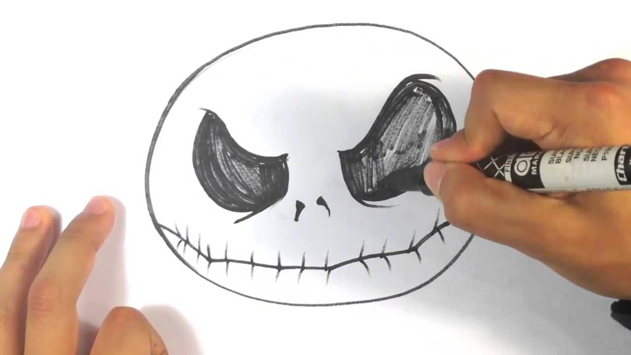 How to Draw Jack Skellington from The Nighmare Before X-mas - Halloween Drawings