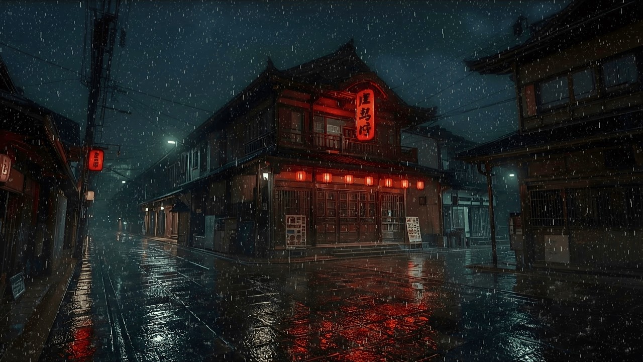 Rainy Night at The Kyoto Café 🌧️ | Relaxing Lofi Beats to Relax, Study & Deep Sleep