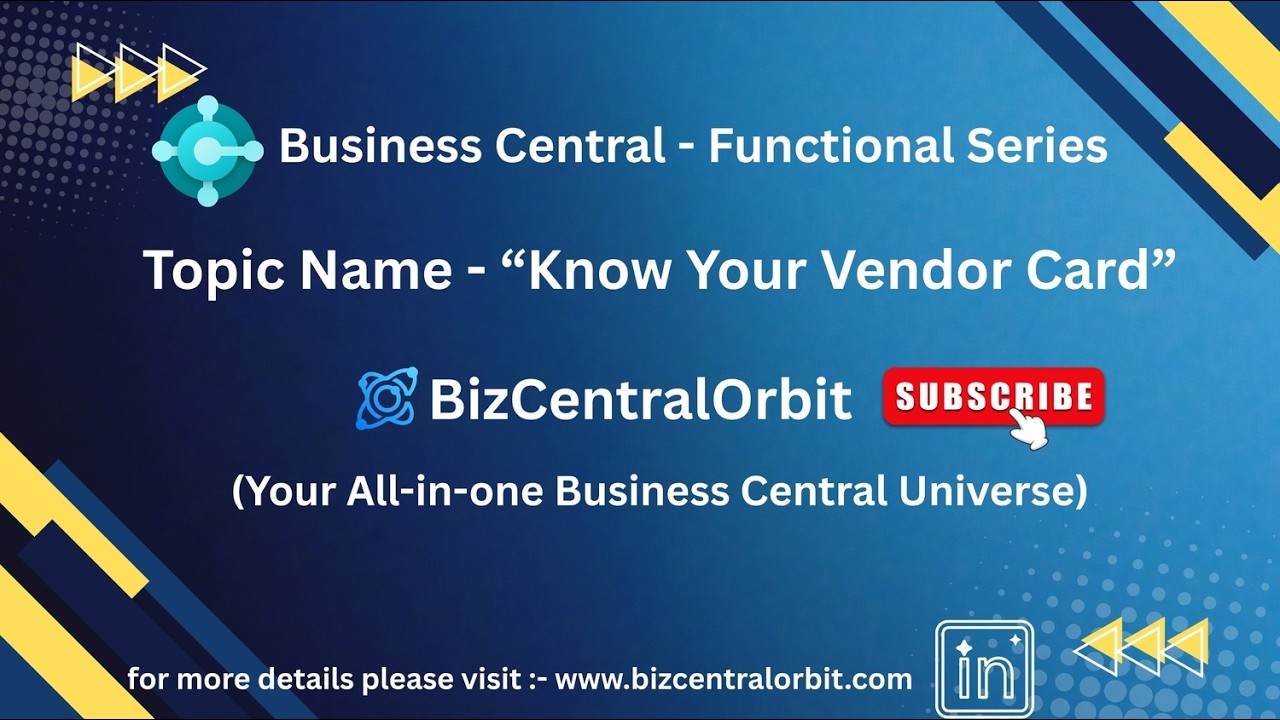Know Your Vendor Card in Business Central