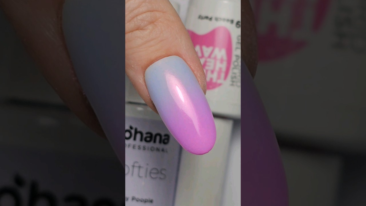horizontal ombre with Acrylic Powder & chrome, Unicorn effect #ombrenails #nailsshorts #unicornnails