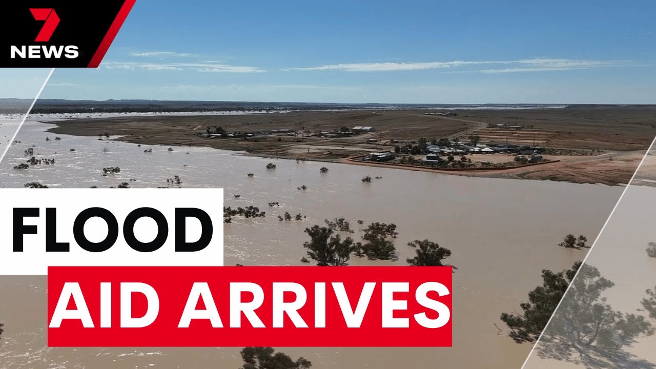 Crucial aid arrives in Innamincka amid record flooding | 7NEWS