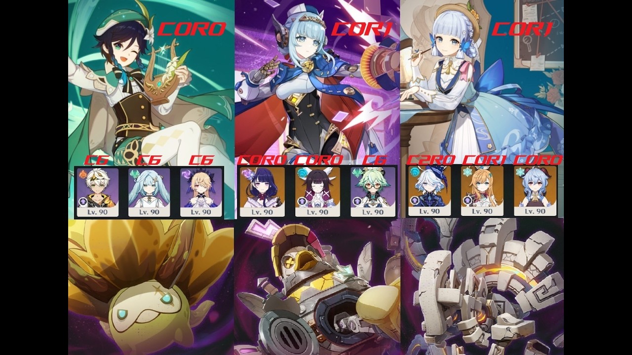 Stygian onslaught 6.4 (Luna V) fearless, Venti C0R0, Ineffa C0R1, Ayaka C0R1.