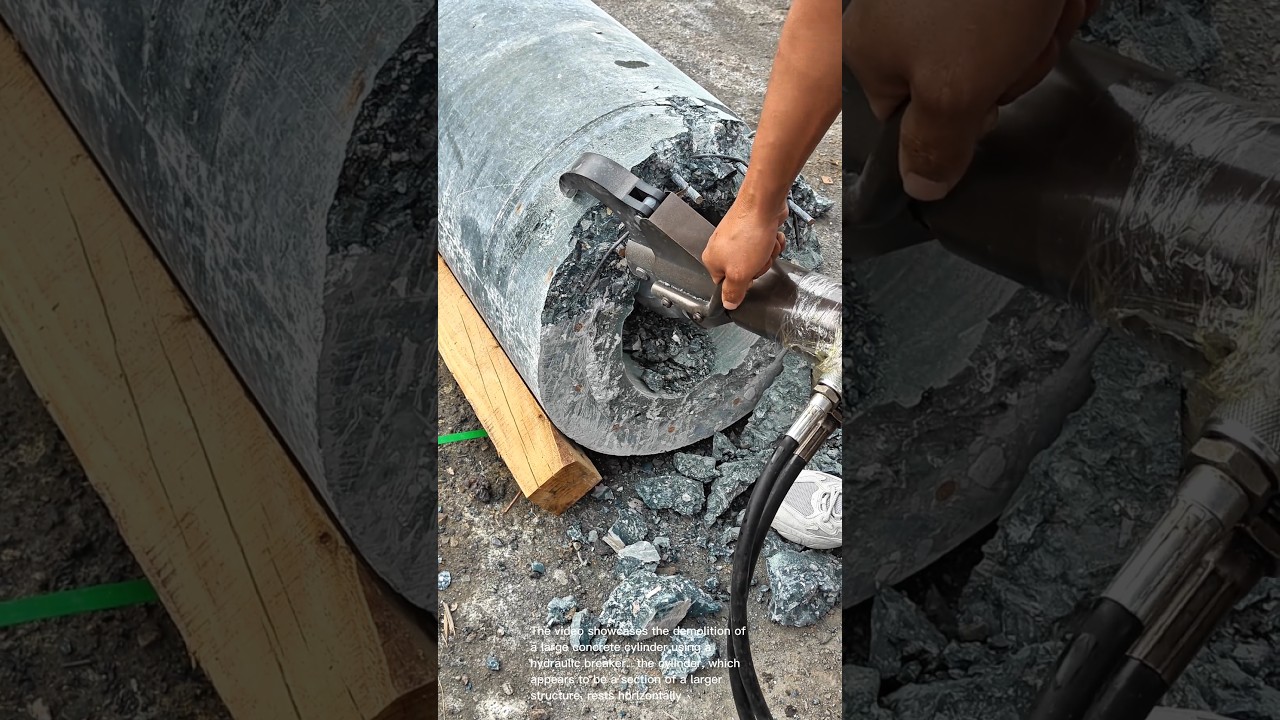 Concrete Demolition: Powerful Hydraulic Breaker in Action