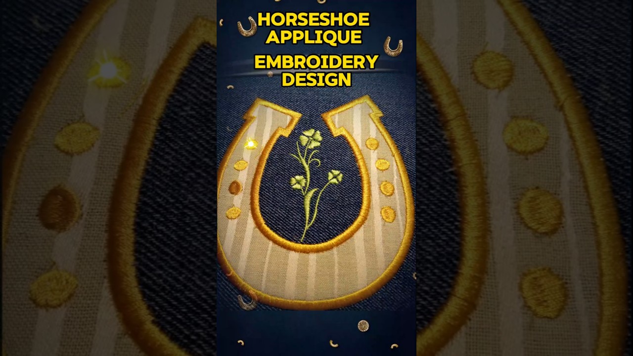 Celtic Horseshoe Applique Embroidery, Green Clover Design, DIY Irish-Inspired Stitching  