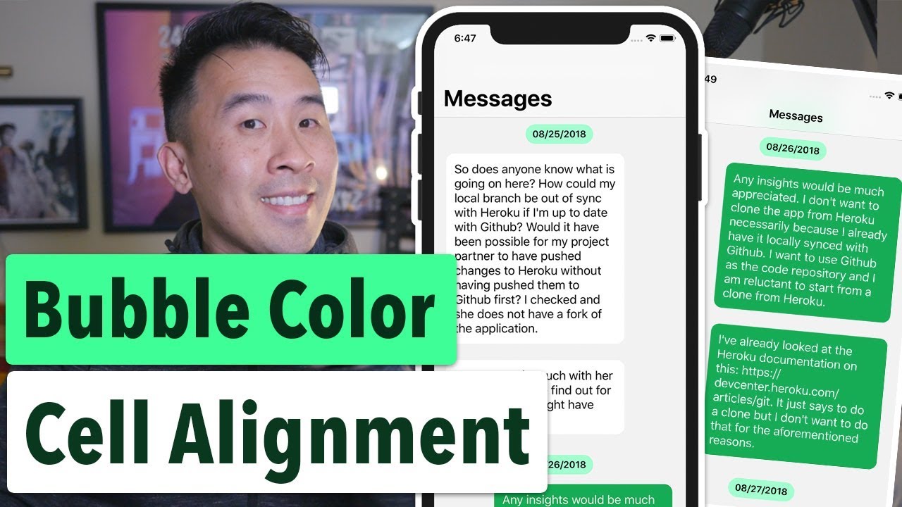 Swift Grouped Messages: Changing Bubble Color and Alignment (Ep 2)