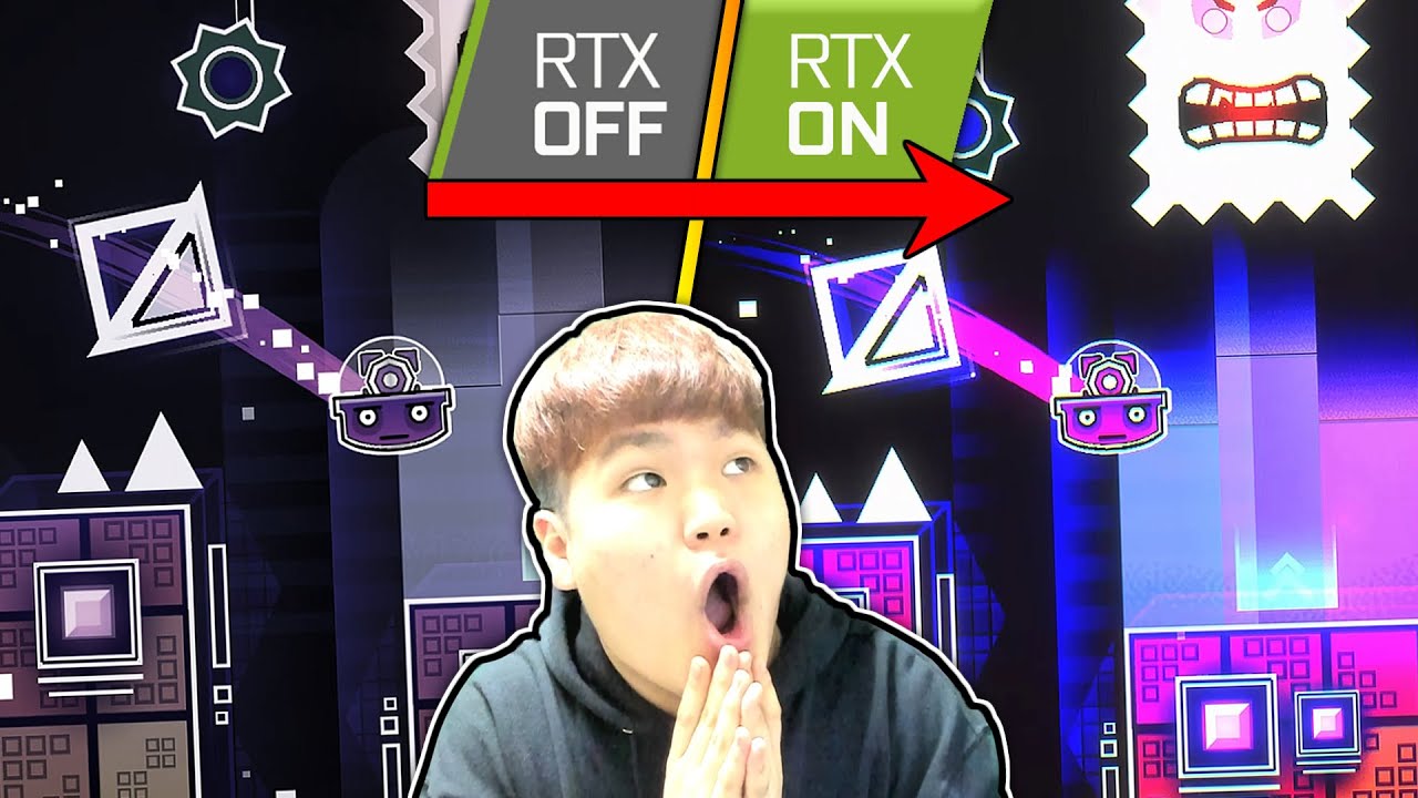 Geometry Dash, but with the BETTER GRAPHICS🔥 (RTX Shaders: ON)